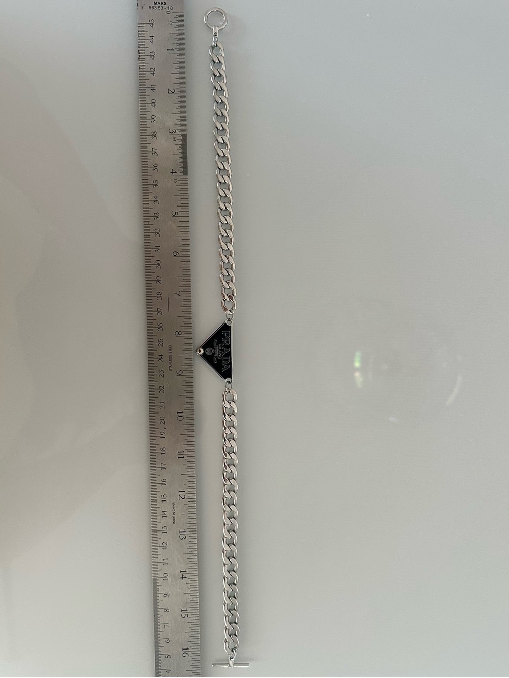 Silver 925 Prada Milano Choker Stainless Steel Cuban Link 16.5” Chain Necklace - Picture 8 of 8